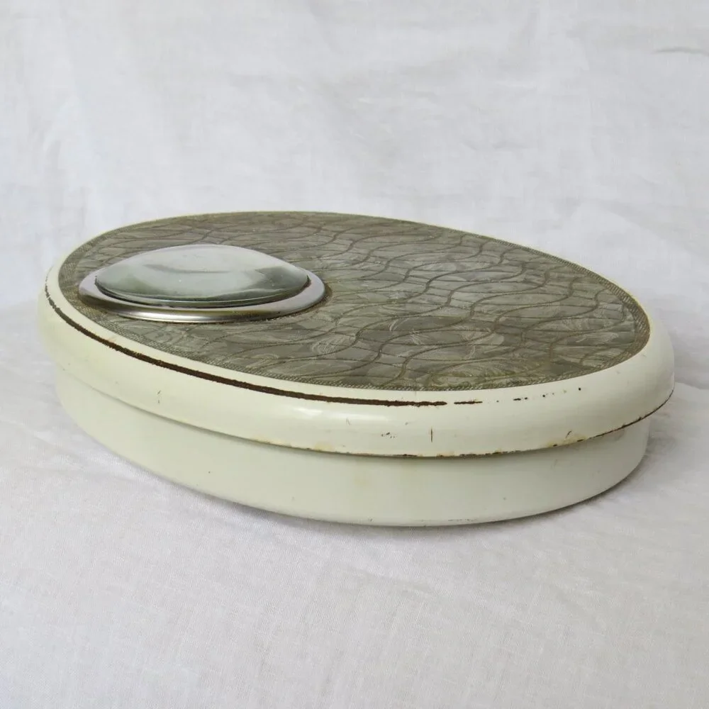 Vintage BORG Bathroom Scale MCM Retro Decor Works 1950's-60's Glass Bubble Dial
